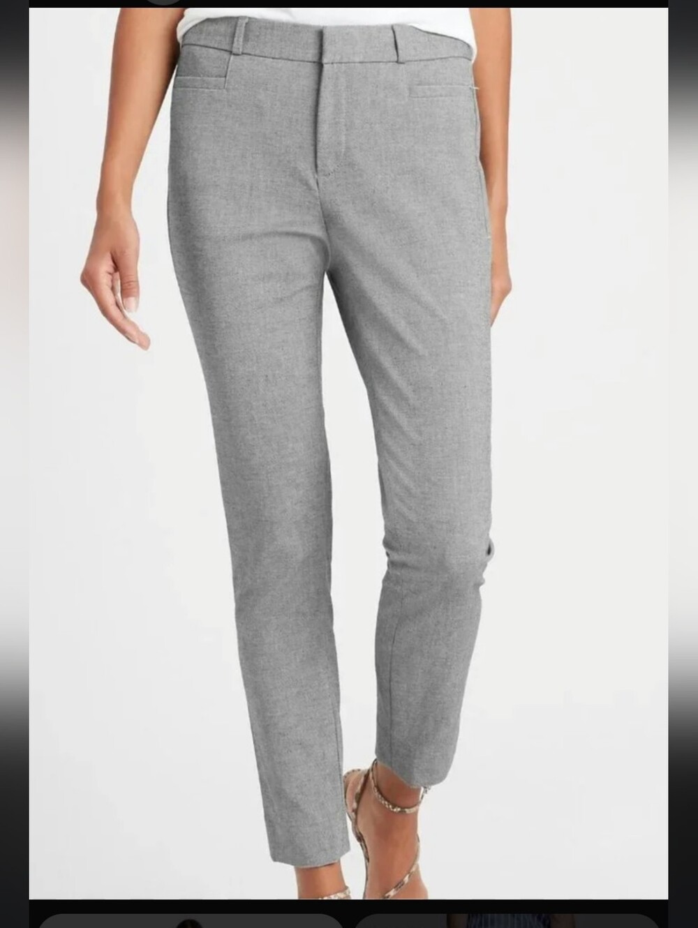 BANANA REPUBLIC Sloan gray regular waist slim crop pants